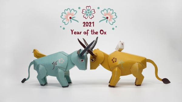Year of the ox papertoys